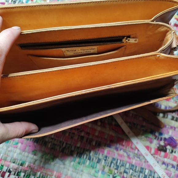 Vintage Handmade Mexican Handbag Western Tooled Leather Purse - Picture 8 of 13